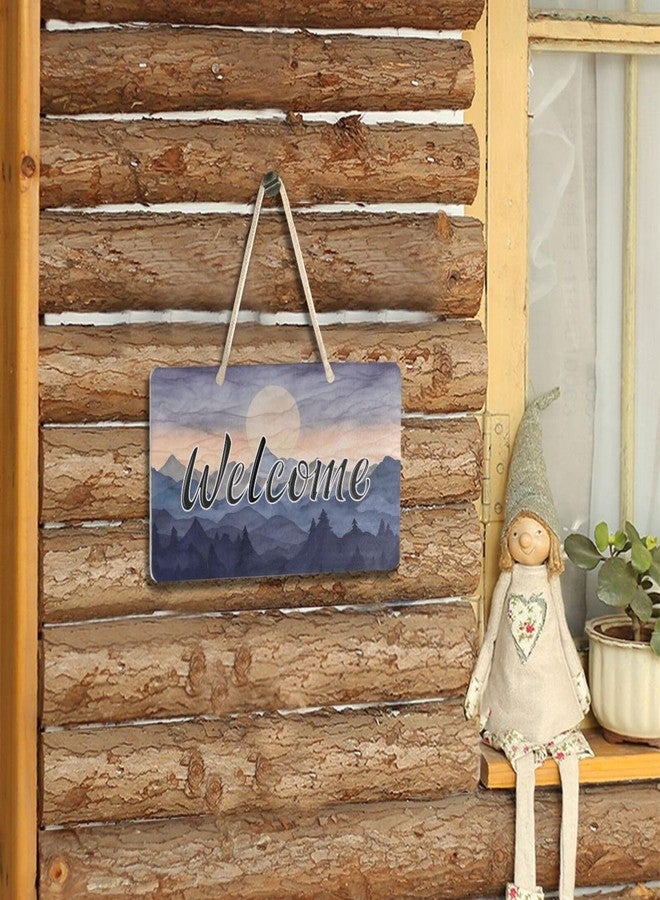 Burbuja Blue Mountain Welcome Sign for Front Door, PVC Wall Hanging Welcome Sign Porch Farmhouse Holidays Decoration, 6x11 In - Image 4