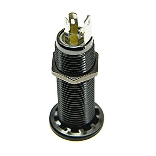 KAISH Stereo Copper Guitar Bass 1/4" Barrel Jack Cylinder Input Output Jacks with 4 Pins Stereo or Mono Jack Black Nickel - Image 3