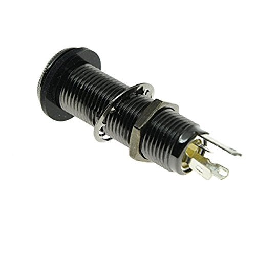 KAISH Stereo Copper Guitar Bass 1/4" Barrel Jack Cylinder Input Output Jacks with 4 Pins Stereo or Mono Jack Black Nickel - Image 2