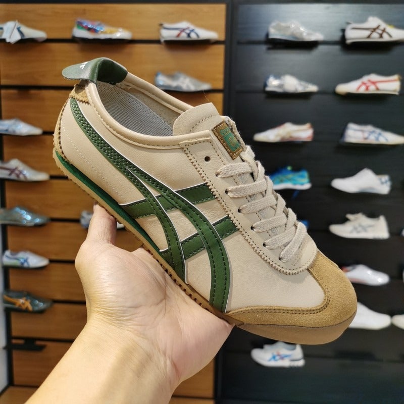 أونيتسوكا تايجر جلد طبيعي من الطبقة الأولى أحذية Onitsuka Tiger T-Toe سلسلة Mexic66 كلاسيكية رجعية للأزواج - Image 1