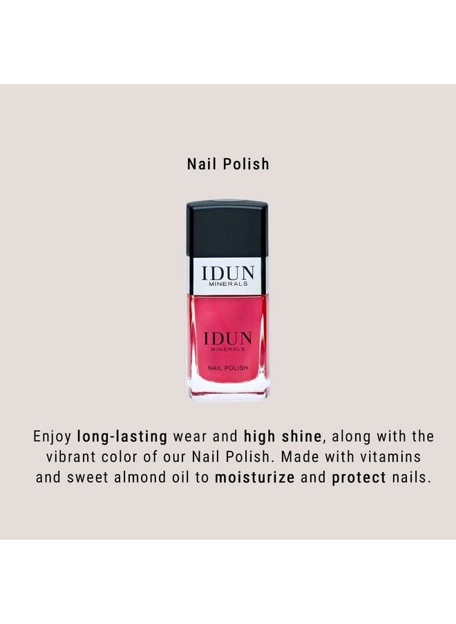 IDUN MINERALS Cinnber Nail Polish Natural Mineral Chipresistant Keratin And Almond Oil Formula Cruelty Free 100% Vegan Nail Care Bordeaux Color 0.37 Fl Oz Bottle (I0108530)  - Image 3