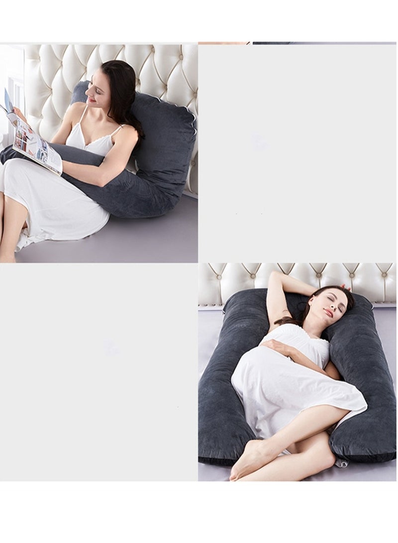 Multifunctional maternity pillow side sleeper pillow pure cotton removable and washable U-shaped nap pillow cushion - Image 4