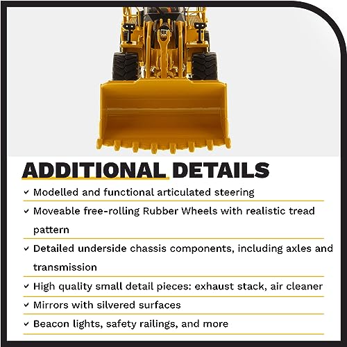 Diecast Masters 1:50 Scale Caterpillar 988K Wheel Loader | High Line Series Cat Trucks & Construction Equipment Model 85901 - Image 5