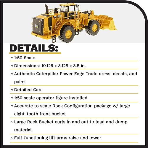 Diecast Masters 1:50 Scale Caterpillar 988K Wheel Loader | High Line Series Cat Trucks & Construction Equipment Model 85901 - Image 4