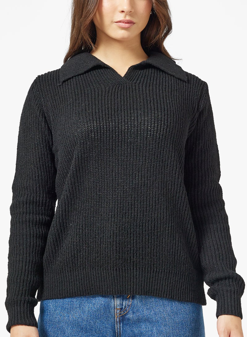 Ginger Polo Neck Fitted Ribbed Sweater - Image 3