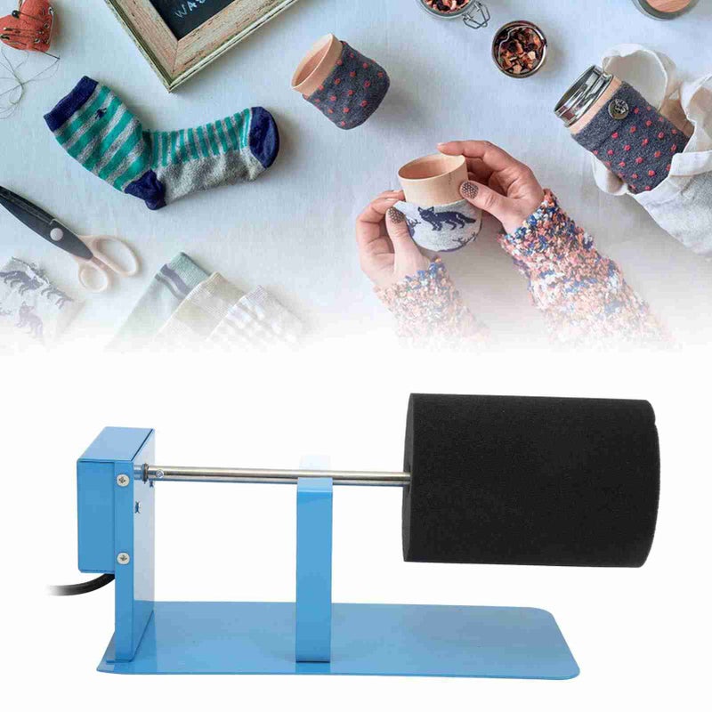 Cup Turner Adjustable Foam Anti Slip Quiet Stable Aluminum Alloy Blue DIY Eggshell Cup Sponge Cup TurnerUK Plug 220V - Image 1