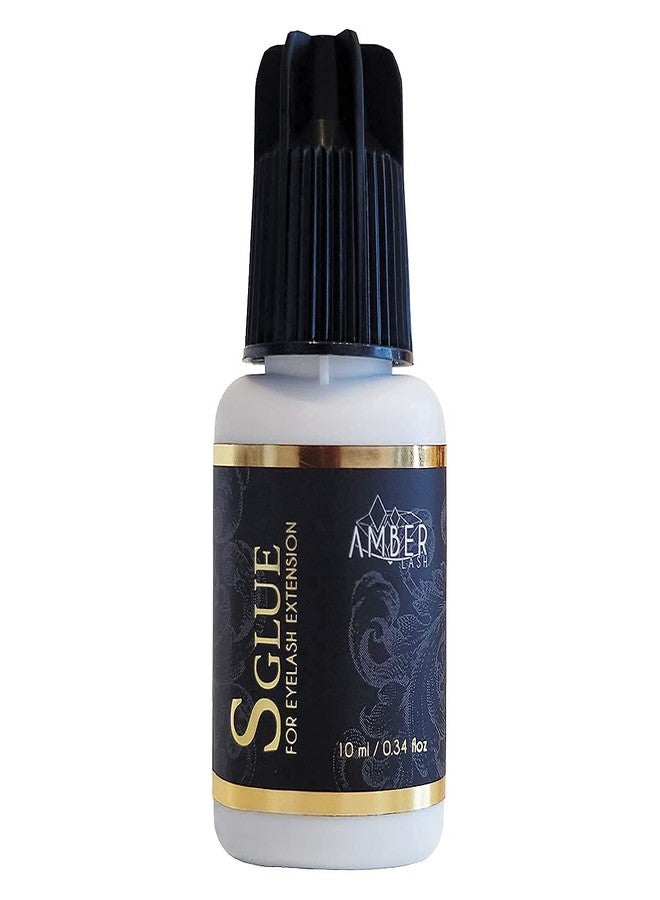 Amber Lash, S Glue 10ml for Professional Eyelash Extension, 1-Second Dry time, Up to 8 Weeks Bonding, Strong Strength, Carbon Black Adhesive for Salon Use, Latex Free and Formaldehyde Free - Image 1