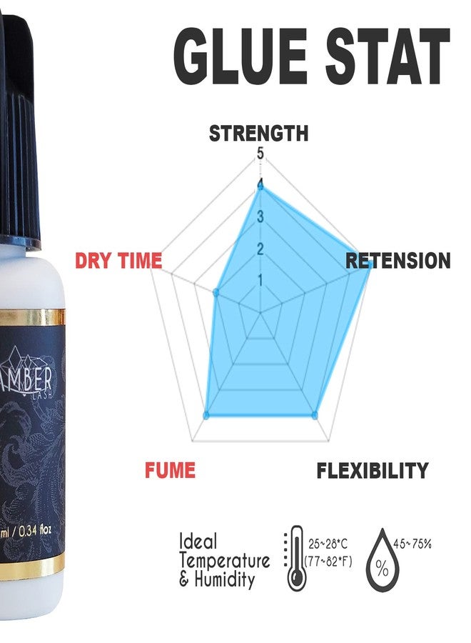 Amber Lash, S Glue 10ml for Professional Eyelash Extension, 1-Second Dry time, Up to 8 Weeks Bonding, Strong Strength, Carbon Black Adhesive for Salon Use, Latex Free and Formaldehyde Free - Image 3