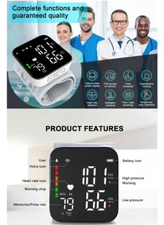 Goldfish Adjustable Cuff Wrist Blood Pressure Monitor Blood Pressure Detector Large Display Voice Can Be Used By Two People  - Image 2