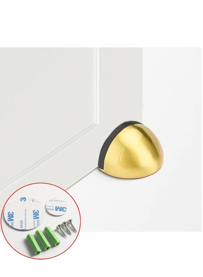 Stainless Steel Magnetic Door Stoppers Floor Mount Magnetic Catch Holder Modern Door Stops Brushed Satin Dome Door Stopper Wall Protector Adhesive Doorstops Magnet for Bottom of Door - Image 1