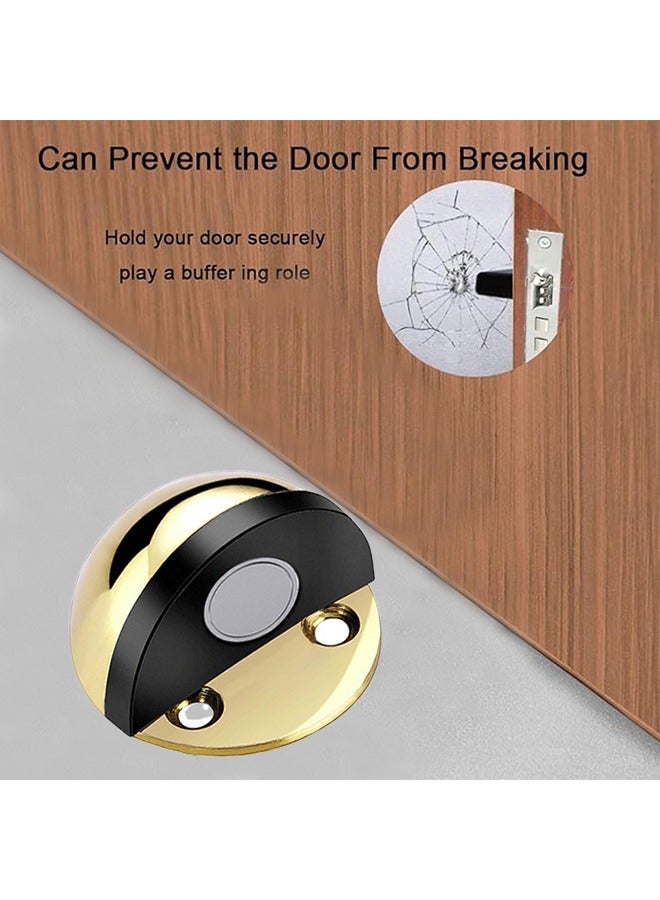 Stainless Steel Magnetic Door Stoppers Floor Mount Magnetic Catch Holder Modern Door Stops Brushed Satin Dome Door Stopper Wall Protector Adhesive Doorstops Magnet for Bottom of Door - Image 3