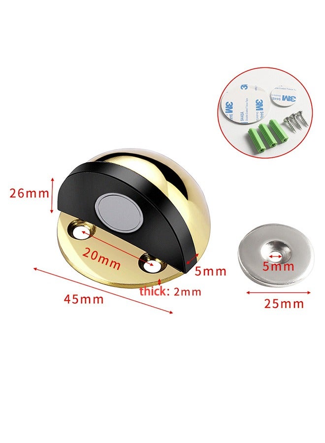 Stainless Steel Magnetic Door Stoppers Floor Mount Magnetic Catch Holder Modern Door Stops Brushed Satin Dome Door Stopper Wall Protector Adhesive Doorstops Magnet for Bottom of Door - Image 4