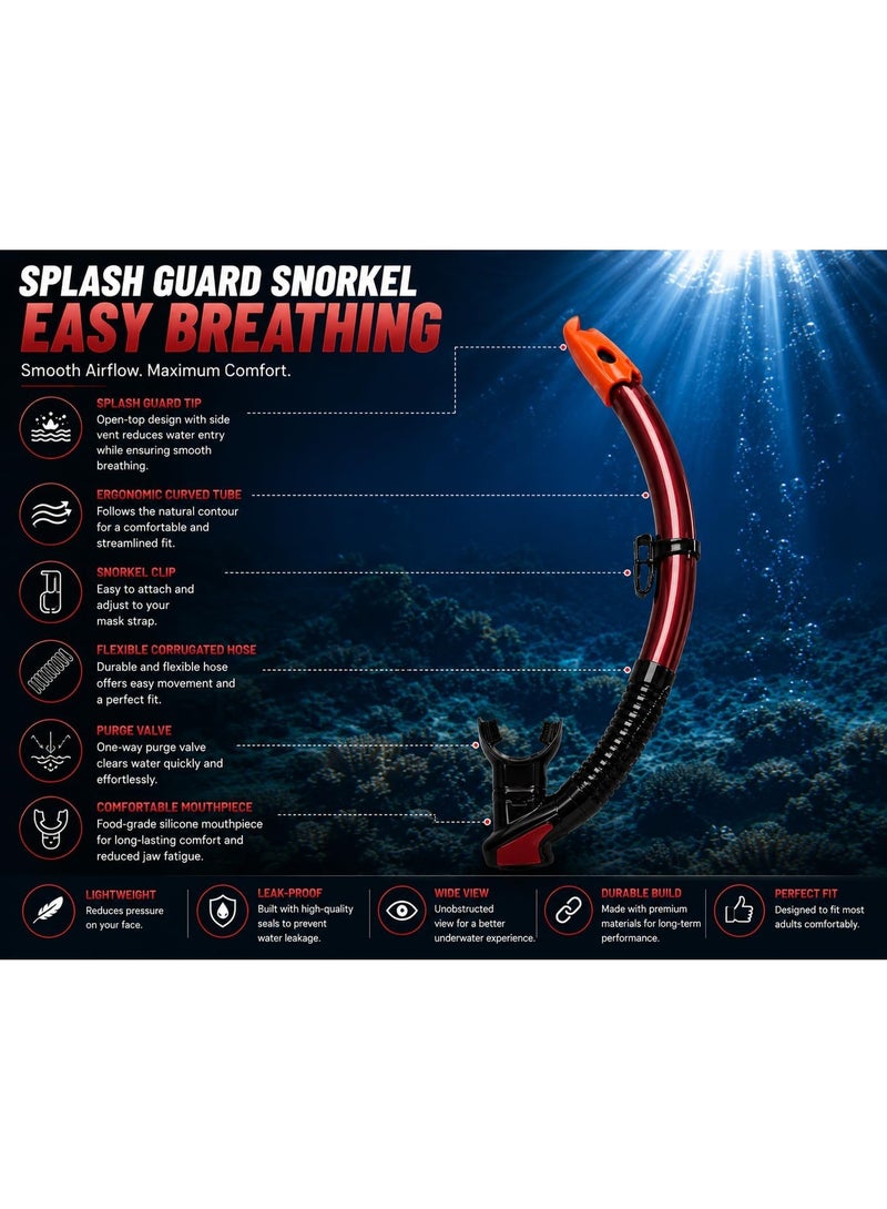 تراك Track Snorkel Set – طقم نظارة غطس وسنوركل بعدسة زجاج مقوى Tempered Glass وأنبوب Dry Top للسباحة والسنوركلينج - Image 2