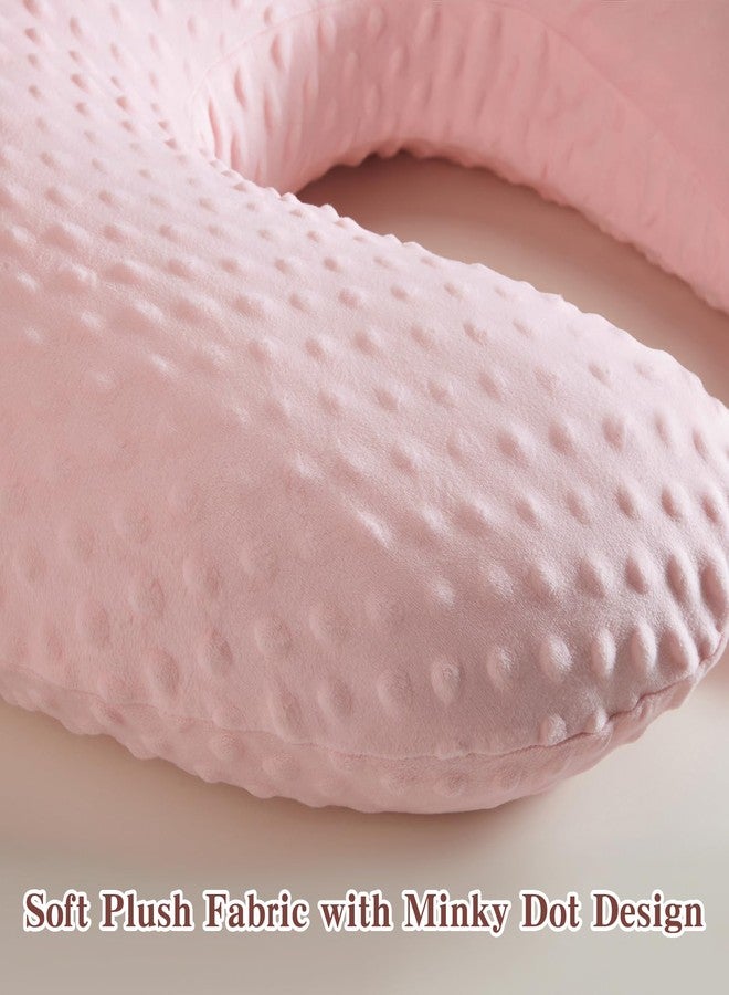 RUSHANPEACE Reading Pillow for Gaming Reading Crochet, U Shaped Arm Support Pillow with Removable Cover Reducing Arching Neck for Adult Reading and Working Sitting on Bed Sofa for Arm Rest (Pink) - Image 3