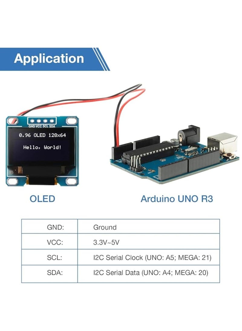 0.96 Inch OLED Module 12864 128x64 Yellow Blue SSD1306 Driver I2C Serial Self -Luminous Display Board for Arduino Raspberry Pi Pico