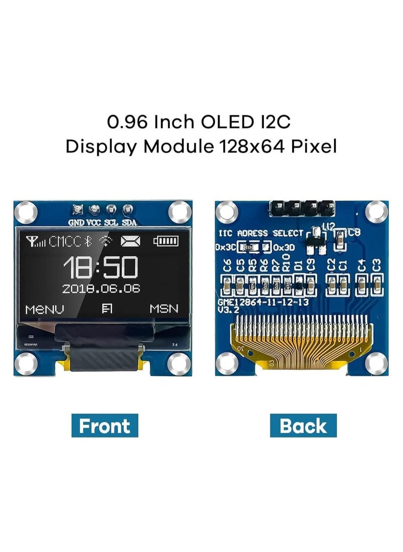 0.96 Inch OLED Module 12864 128x64 Yellow Blue SSD1306 Driver I2C Serial Self -Luminous Display Board for Arduino Raspberry Pi Pico