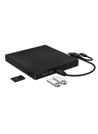 External CD DVD Drive, USB 3.0 USB-C CD DVD RW Reader Rewriter with SD TF Card Reader & USB-Stick, Supe rdrive for Laptop PC Windows10/8/7/ Vista/XP/Mac OS and Linux (Black) - pzsku/Z62C8E1456904286EF63EZ/45/_/1730979287/b6c072c8-7e31-44b9-ac6f-3ead55d2f796