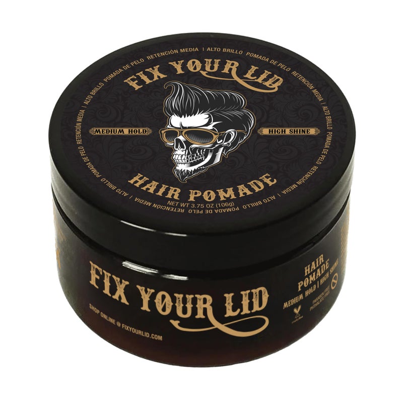 Fix Your Lid Hair Pomade for Men - Water Based Pomade Medium Hold High Shine - Easy to Wash Out - All Hair Types - 3.75oz - Image 1