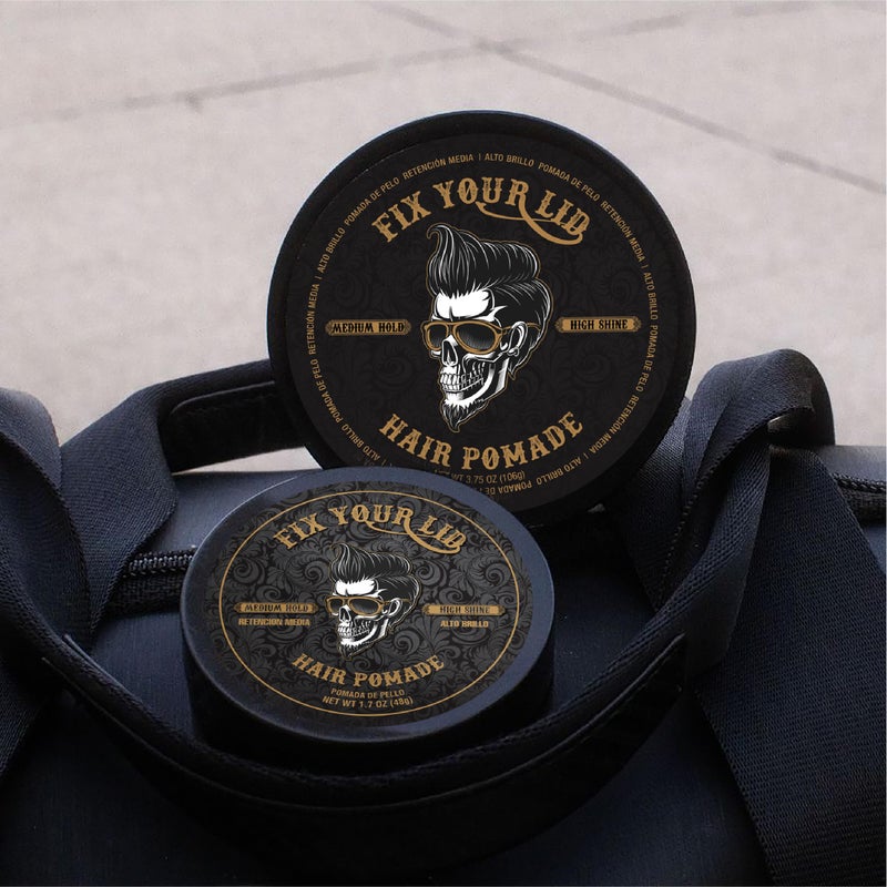 Fix Your Lid Hair Pomade for Men - Water Based Pomade Medium Hold High Shine - Easy to Wash Out - All Hair Types - 3.75oz - Image 2