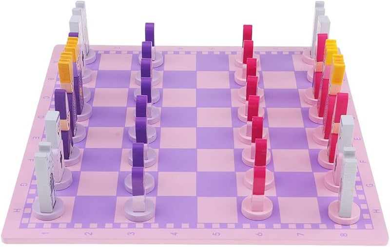 klarako Pink Chess Sets for Adults and Kids with Travel Size Folding Wooden Game Board Handcrafted Wood Chess Pieces - Image 5