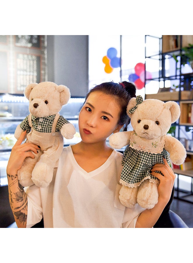Hug Bear Plush Toy Doll Pillow Doll Doll Children Girl Gift Dress Fresh Bear-Color:Red Pair】】-Height:40cm（0.26） - Image 4
