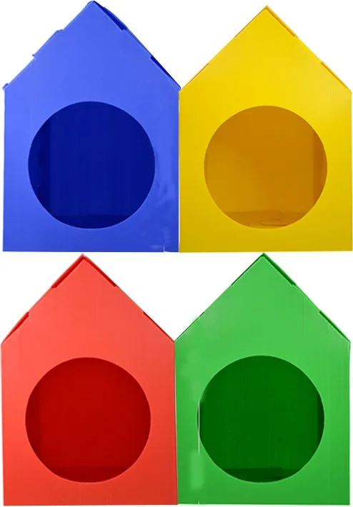 Temel Basic Special Production Plastic Cat House Set of 4