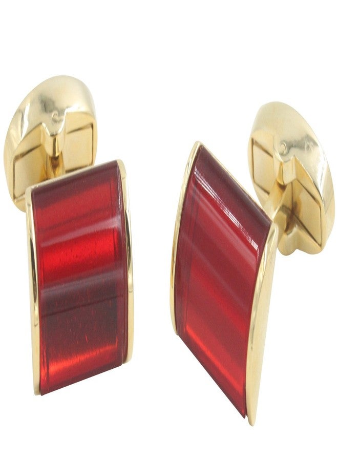 AUSCUFFLINKS 40th Anniversary Ruby Wedding Gift Husband | Cufflinks Gold Edge Red Cuff Links - Image 4