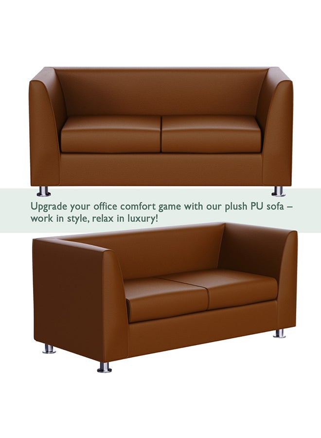 Mahmayi 679 Double Seater PU Sofa - Chocolate Brown - Image 2
