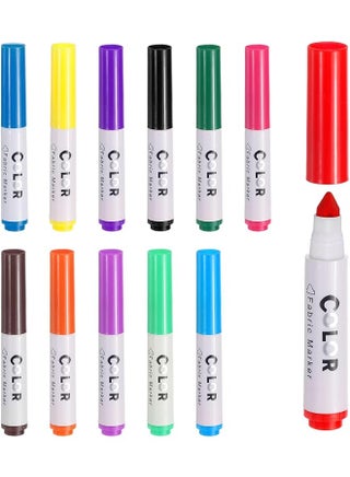 Fabric Markers Pen 12 Colors Indelible Permanent Fabric Paint Pens Set Fine Point Textile Marker Pen For Canvas Bags T Shirts Sneakers Shoes Markers Fabric Decorating Child Safe And Non Toxic - pzsku/Z62C95120A8CDF9921DBEZ/45/_/1740916905/fd97e727-a96e-4fda-987a-53d538b51d0a