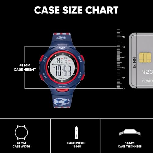 V2A Digital Watch Blue Color Football Theme Sports Watch for Boys & Kids - Image 4