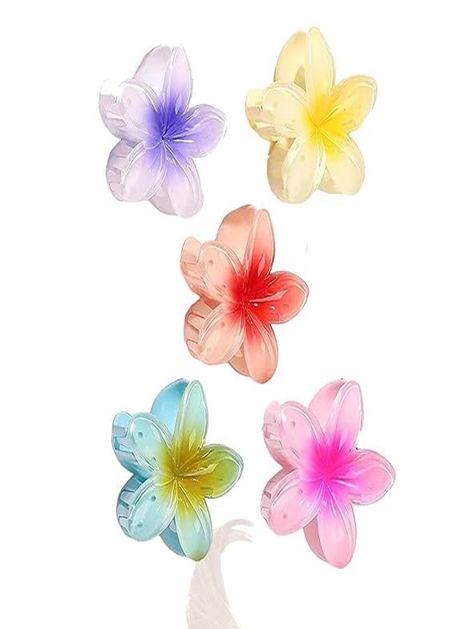 BAOER 4 Pcs Flower Hair claw Multicolor, Hawaiian Hair Clips for Women, Hair Clips, Floral Claw Clips for women, Beach Tropical Hair Accessories for Girls Multicolor Pack of 4 - Image 4
