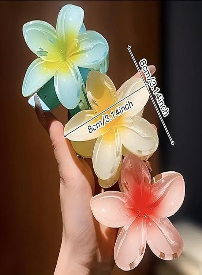 BAOER 4 Pcs Flower Hair claw Multicolor, Hawaiian Hair Clips for Women, Hair Clips, Floral Claw Clips for women, Beach Tropical Hair Accessories for Girls Multicolor Pack of 4 - Image 5