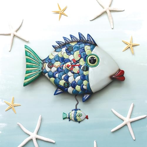 Allen Designs "Fishy Lips" Whimsical Pendulum Wall Clock - Image 2