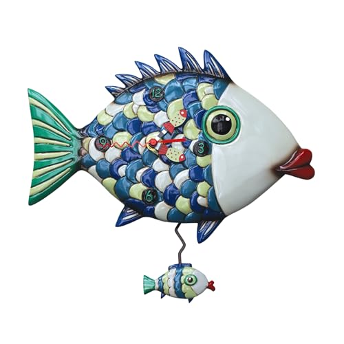 Allen Designs "Fishy Lips" Whimsical Pendulum Wall Clock - Image 5