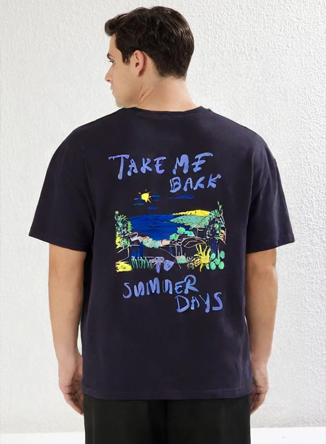 trendyol Men's Printed Black T-shirt - Image 4
