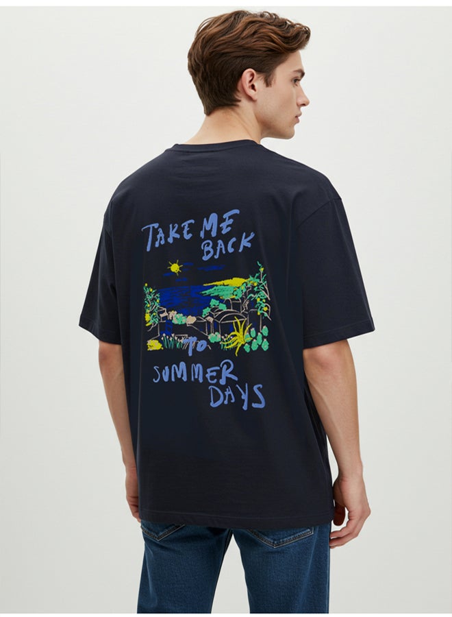 trendyol Men's Printed Black T-shirt - Image 1