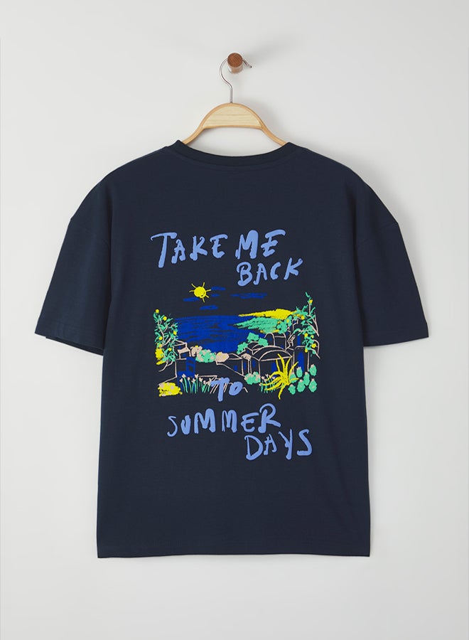 trendyol Men's Printed Black T-shirt - Image 2