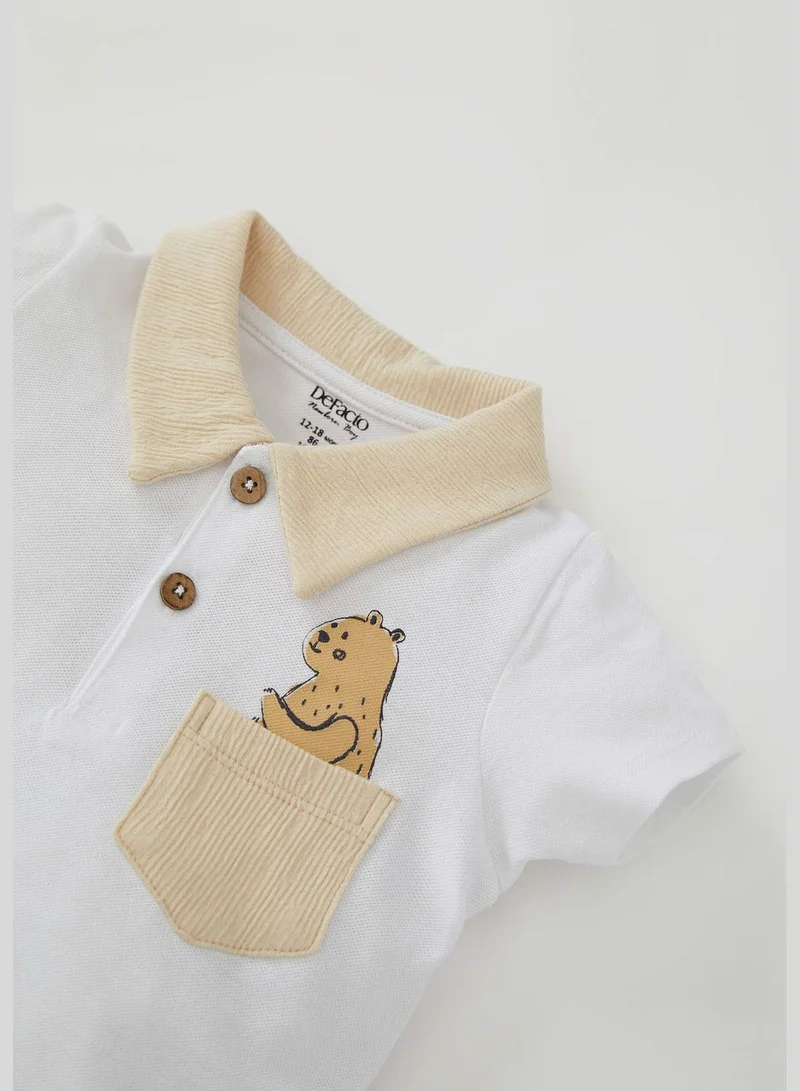 DeFacto Short Sleeve Printed Newborn Bodysuit