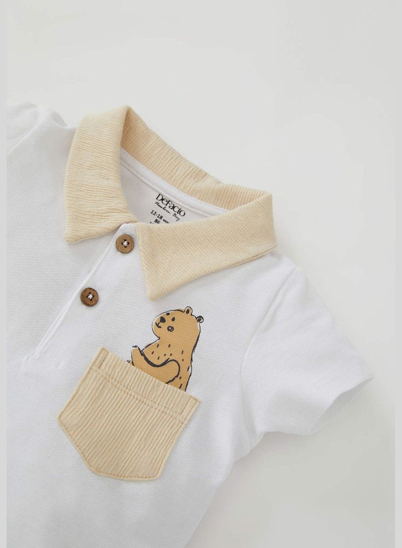 ديفاكتو بودي سوت مطبوع بأكمام قصيرة للمواليد - Image 4