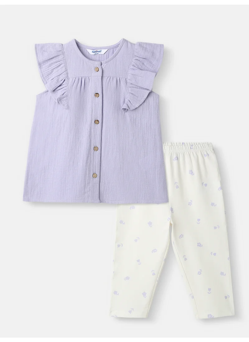 نوتيناتي Nautinati Girls' Sleeveless Top and Printed Leggings with Hairband