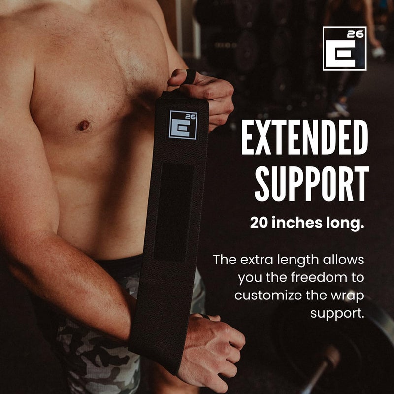 Element 26 Weight lifting Wrist Wraps 20" Heavy Duty Wrist Support Brace with Thumb Loop - Wrist Wraps for Strength Training and Wrist Protection, Weightlifting for Men and Women - Image 5