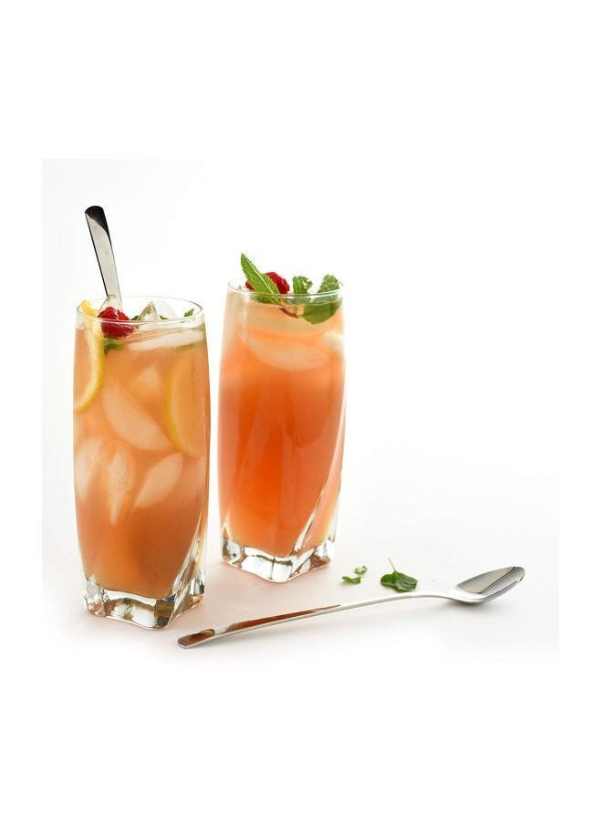 NIBEMINENT - 2-Piece Stainless Steel Iced Tea Spoon Set Silver 8.25inch - Image 1