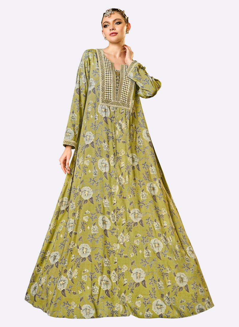Sara Arabia Sara Arabia Floral Maxi Jalabiya  - Image 1