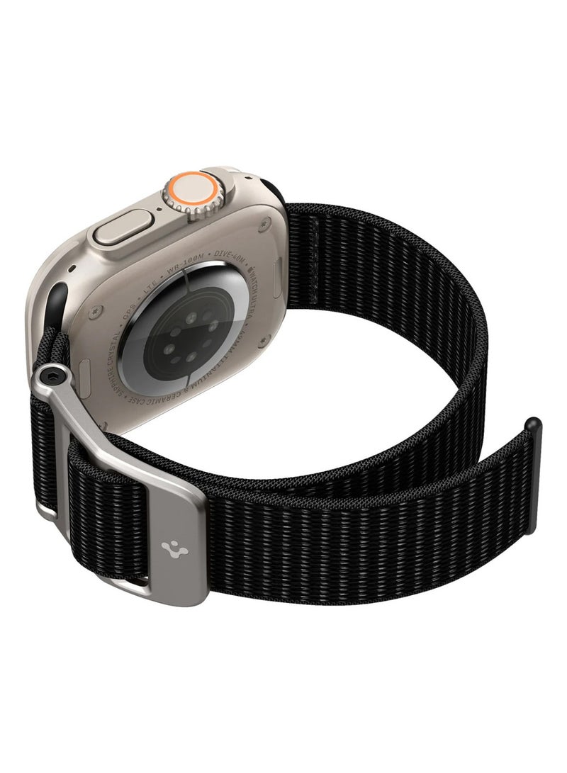 Spigen DuraPro Flex Trail Nylon with Zinc Alloy Buckle Watch Band for Apple Watch 42mm 44mm 45mm 49mm Compatible with Ultra 1,2 Series 9,8,7,6,5,SE,3,2,1 - Black - Image 4
