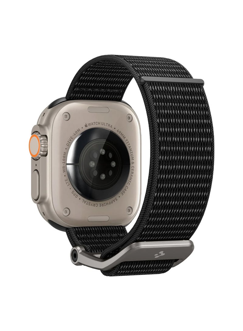Spigen DuraPro Flex Trail Nylon with Zinc Alloy Buckle Watch Band for Apple Watch 42mm 44mm 45mm 49mm Compatible with Ultra 1,2 Series 9,8,7,6,5,SE,3,2,1 - Black - Image 2