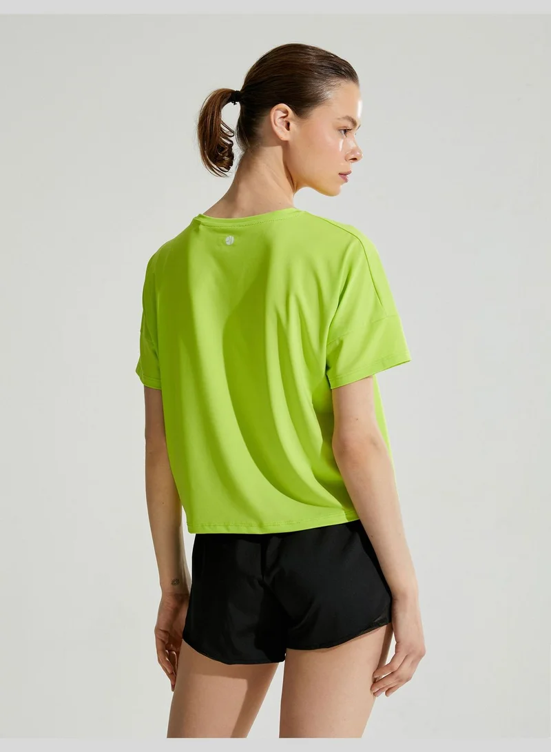 KOTON Oversized Crop Sport T-Shirt