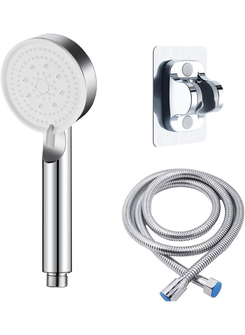 High Pressure Shower Head, Handheld Shower with Visible Turbofan Blades, 360° Rotating, 6-Layer Filter, Pause Button – Water Saving (Silver) - Image 1