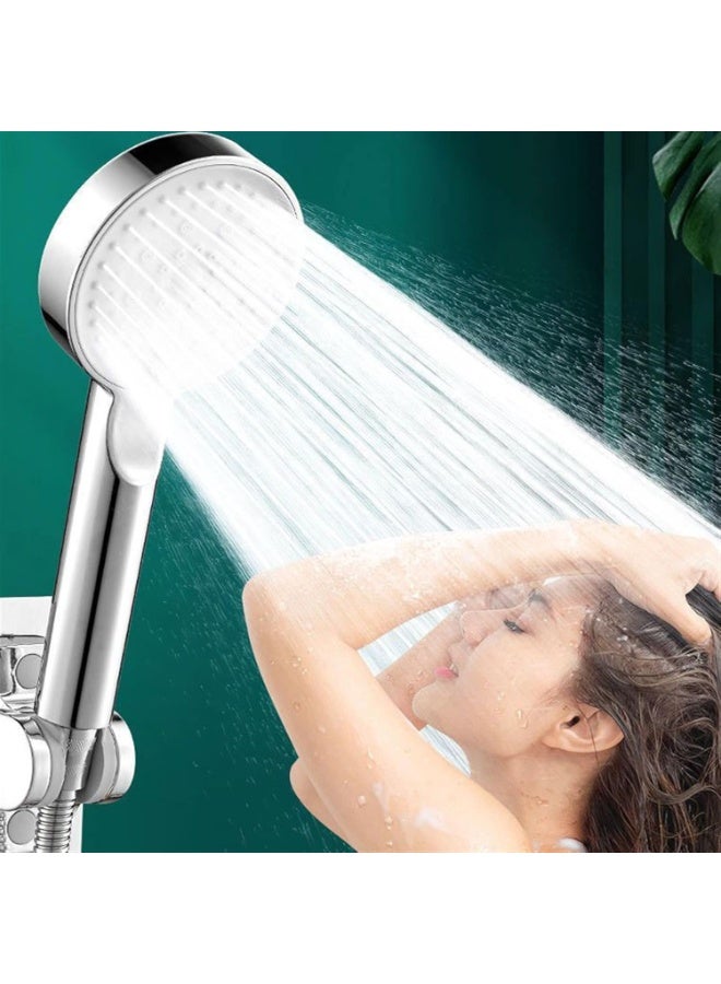 High Pressure Shower Head, Handheld Shower with Visible Turbofan Blades, 360° Rotating, 6-Layer Filter, Pause Button – Water Saving (Silver) - Image 4