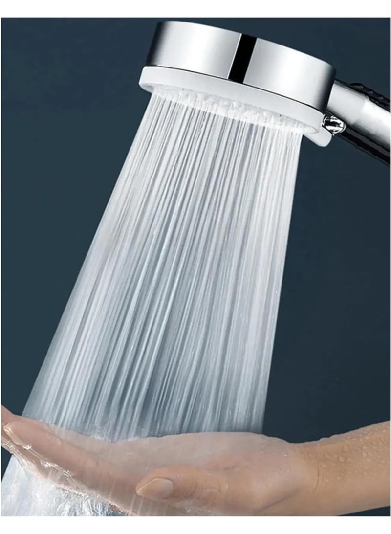 High Pressure Shower Head, Handheld Shower with Visible Turbofan Blades, 360° Rotating, 6-Layer Filter, Pause Button – Water Saving (Silver) - Image 3