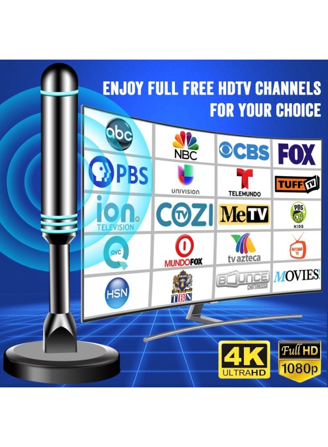 LuckyNov Digital Antenna for Smart TV Indoor, TV Antenna for Local Channels, Strong Magnetic Base TV Antenna Indoor for Easy Installation, Long Range Reception for 4k 1080p, Support All Smart/Old TVs - Image 5